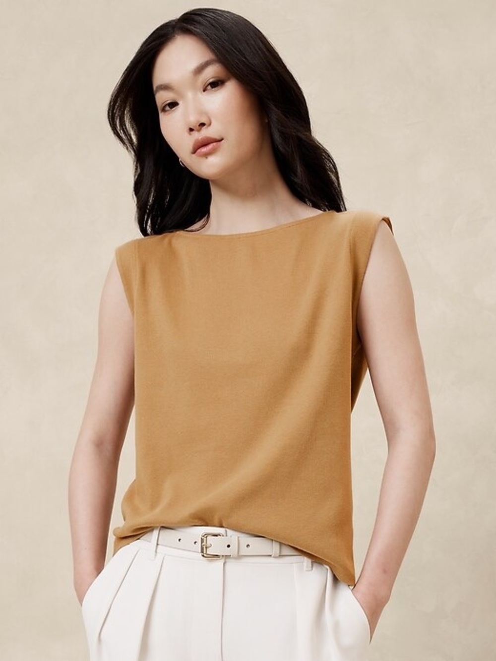 Banana Republic Ribbed Tank Top – Camel